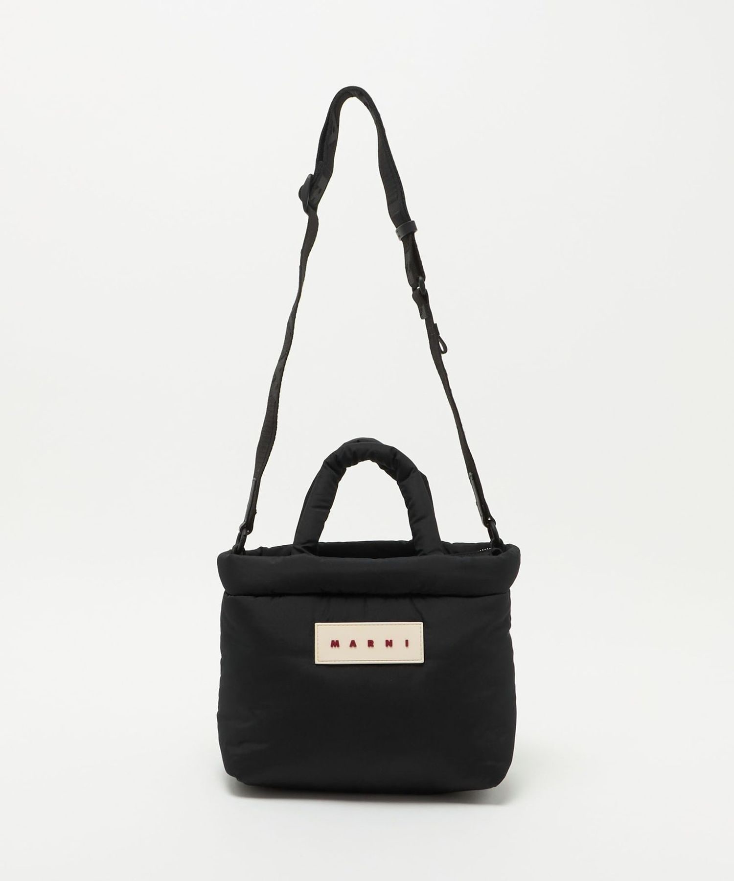 MARNI パデッド トートバッグ ブラック MARNI＞パデット ロゴ トートバッグ