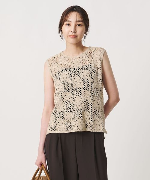 UNITED ARROWS/スパンコール エンブロイダリー ニットベスト ‐ウォッシャブル‐/ベスト