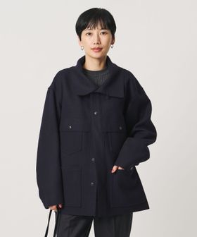 HYKE/＜HYKE＞メルトン ジョガー ウールコート/ステンカラーコート