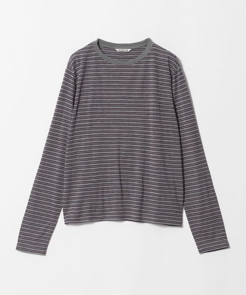 AURALEE/＜AURALEE＞ボーダー ロングスリーブ Tシャツ/Tシャツ / カットソー