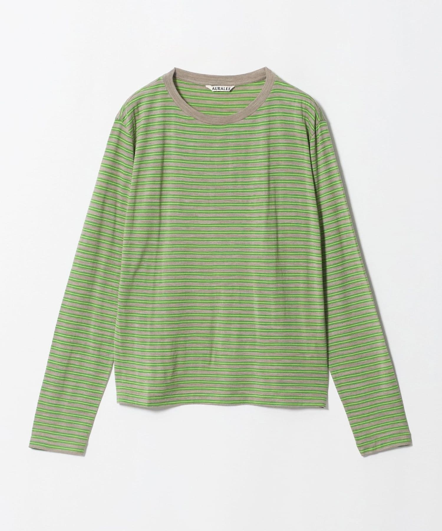 AURALEE＞ボーダー ロングスリーブ Tシャツ