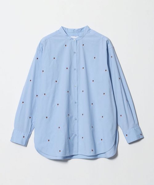 UNITED ARROWS/エンブロイダリーフラワー バンドカラー シャツ 26FW/シャツ / ブラウス