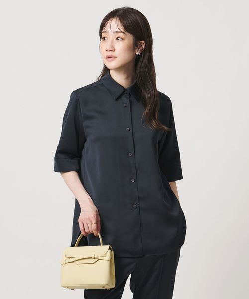 UNITED ARROWS/サテン レギュラーカラー シャツ ‐ウォッシャブル‐/シャツ / ブラウス