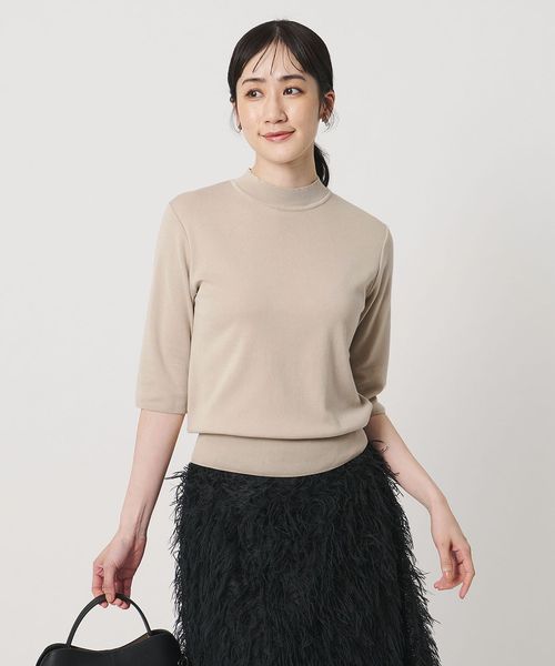 UNITED ARROWS/５分袖 ミニ ハイネック ニット ‐ウォッシャブル‐/ニット / セーター