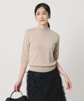 UNITED ARROWS/５分袖 ミニ ハイネック ニット ‐ウォッシャブル‐/ニット / セーター