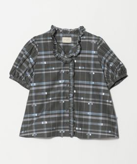 UNITED ARROWS/チェック リボン カットジャガード ブラウス/シャツ / ブラウス