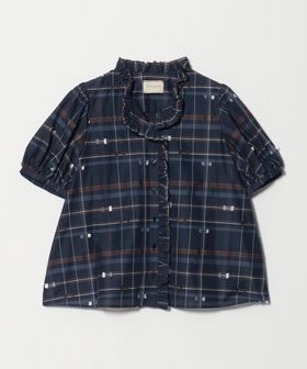 UNITED ARROWS/チェック リボン カットジャガード ブラウス/シャツ / ブラウス