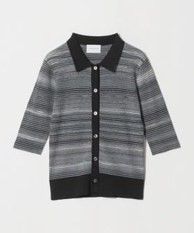 UNITED ARROWS/カラー ボーダー 5分袖 ポロニット ‐ウォッシャブル‐/ニット / セーター