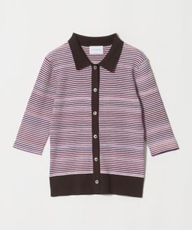 UNITED ARROWS/カラー ボーダー 5分袖 ポロニット ‐ウォッシャブル‐/ニット / セーター