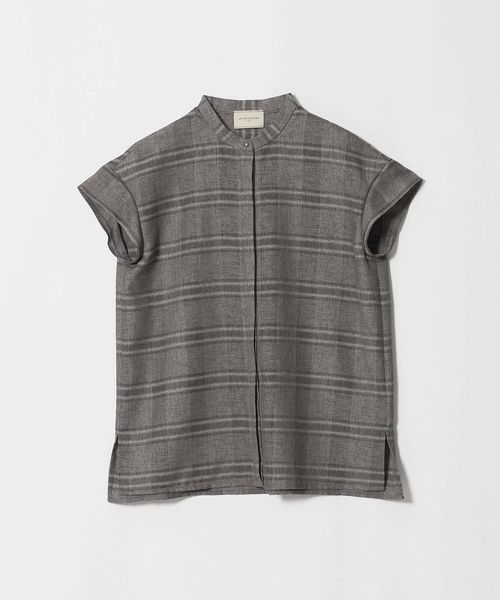 UNITED ARROWS/チェック バンドカラー フレンチスリーブ シャツ ‐ウォッシャブル‐/シャツ / ブラウス