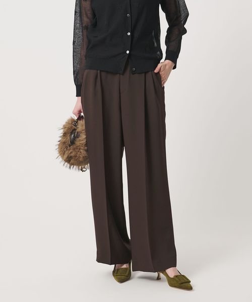UNITED ARROWS/ポリエステル 2タック ワイドパンツ ‐吸水速乾 帯電防止 接触冷感‐/スラックス