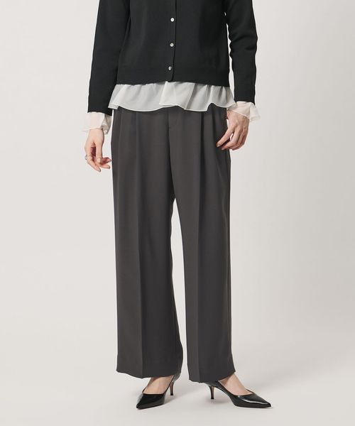 UNITED ARROWS/ポリエステル 2タック ワイドパンツ ‐吸水速乾 帯電防止 接触冷感‐/スラックス