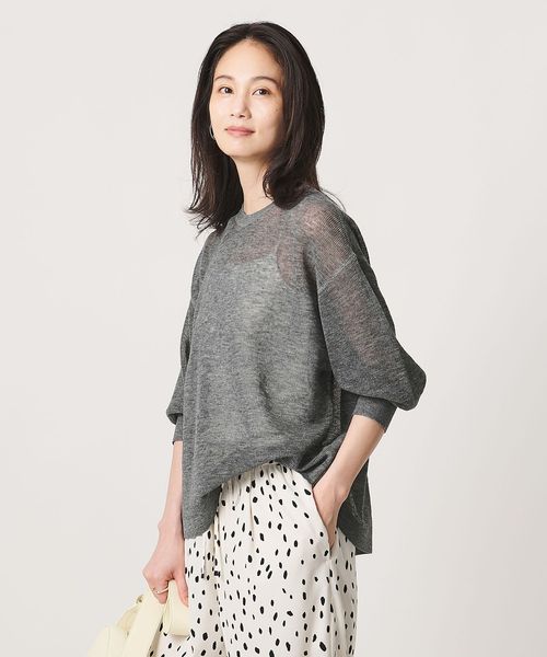 UNITED ARROWS/7分袖 ワッフル ニット/ニット / セーター