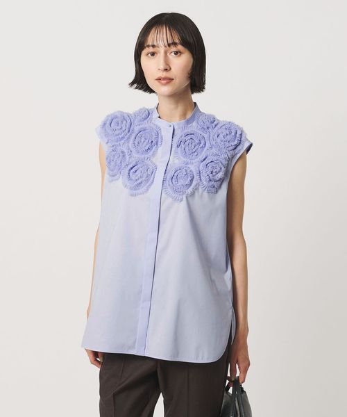 UNITED ARROWS/フラワー チュール フレンチスリーブ シャツ/シャツ / ブラウス