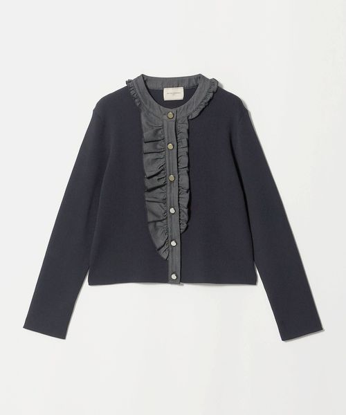 UNITED ARROWS/デニムライク フリル カーディガン ‐ウォッシャブル‐/カーディガン / ボレロ