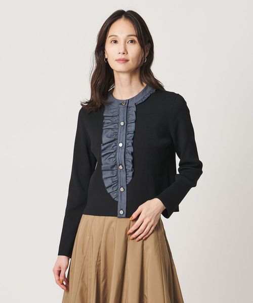 UNITED ARROWS/デニムライク フリル カーディガン ‐ウォッシャブル‐/カーディガン / ボレロ