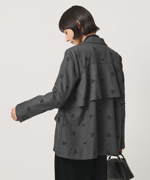 UNITED ARROWS/フラワー ジャガード バックフレア ジャケット/テーラードジャケット