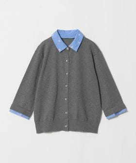 UNITED ARROWS/4WAY エンブロイダリー シャツ コンビ ニット ‐ウォッシャブル‐/カーディガン / ボレロ