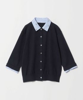 UNITED ARROWS/4WAY エンブロイダリー シャツ コンビ ニット ‐ウォッシャブル‐/カーディガン / ボレロ