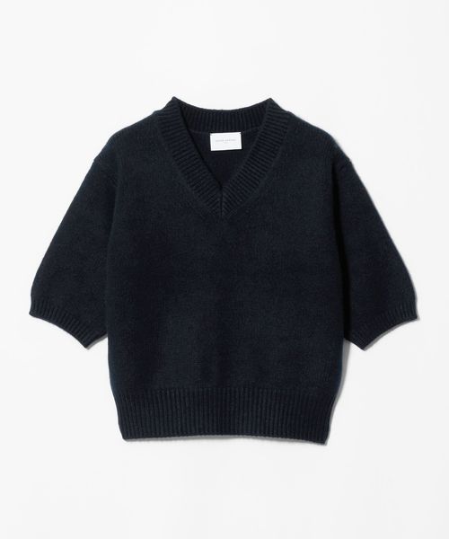 UNITED ARROWS/CA/W ハーフスリーブ Vネック ニット/ニット / セーター