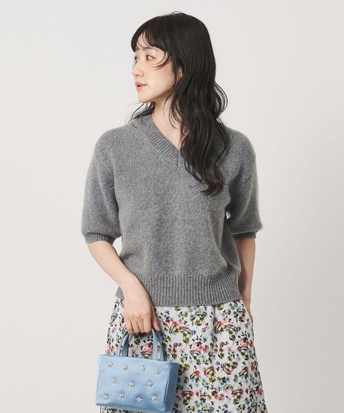 UNITED ARROWS/CA/W ハーフスリーブ Vネック ニット/ニット / セーター