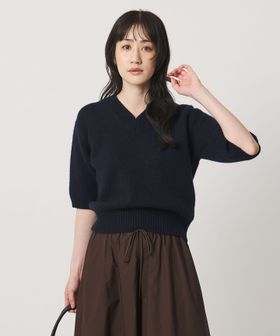 UNITED ARROWS/CA/W ハーフスリーブ Vネック ニット/ニット / セーター