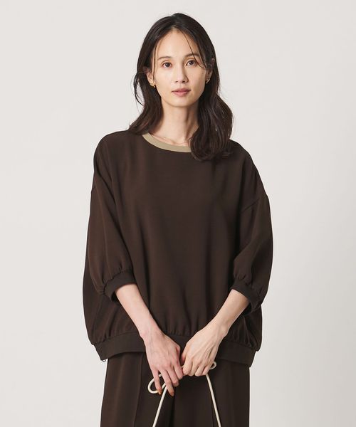 UNITED ARROWS/COMFY ７分袖 プルオーバー ブラウス ‐ウォッシャブル 防汚 UVカット‐/シャツ / ブラウス