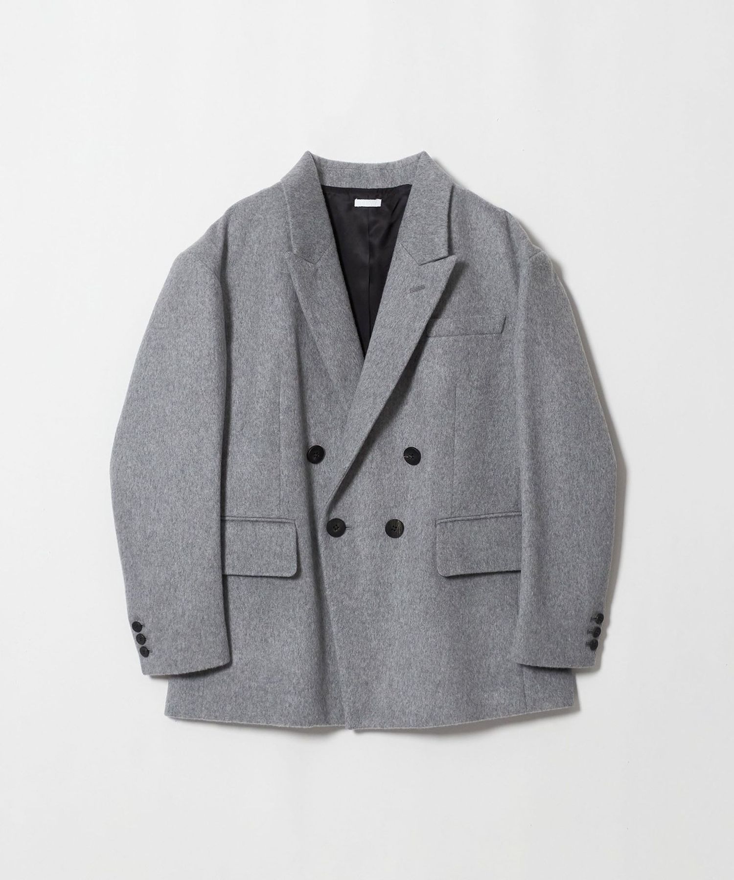 UNITED ARROWS タスマニアウール 段返り 48 グレー 日本製 TELMA＞オーバー ジャケット