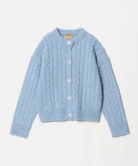 UNITED ARROWS/ケーブル クルーネック カーディガン LT.BLUE/カーディガン / ボレロ