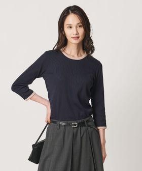 UNITED ARROWS/７分袖 リブ バイカラー パイピング カットソー/Tシャツ / カットソー