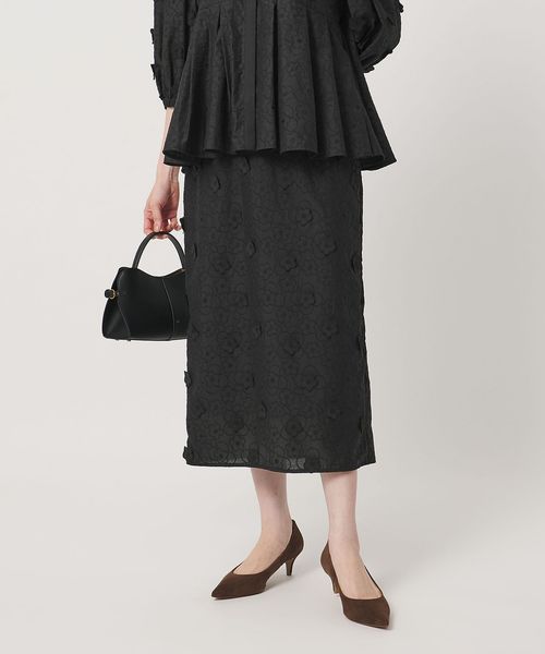 UNITED ARROWS/3Dフラワー タイトスカート ‐ウォッシャブル‐/ミモレ / ロング