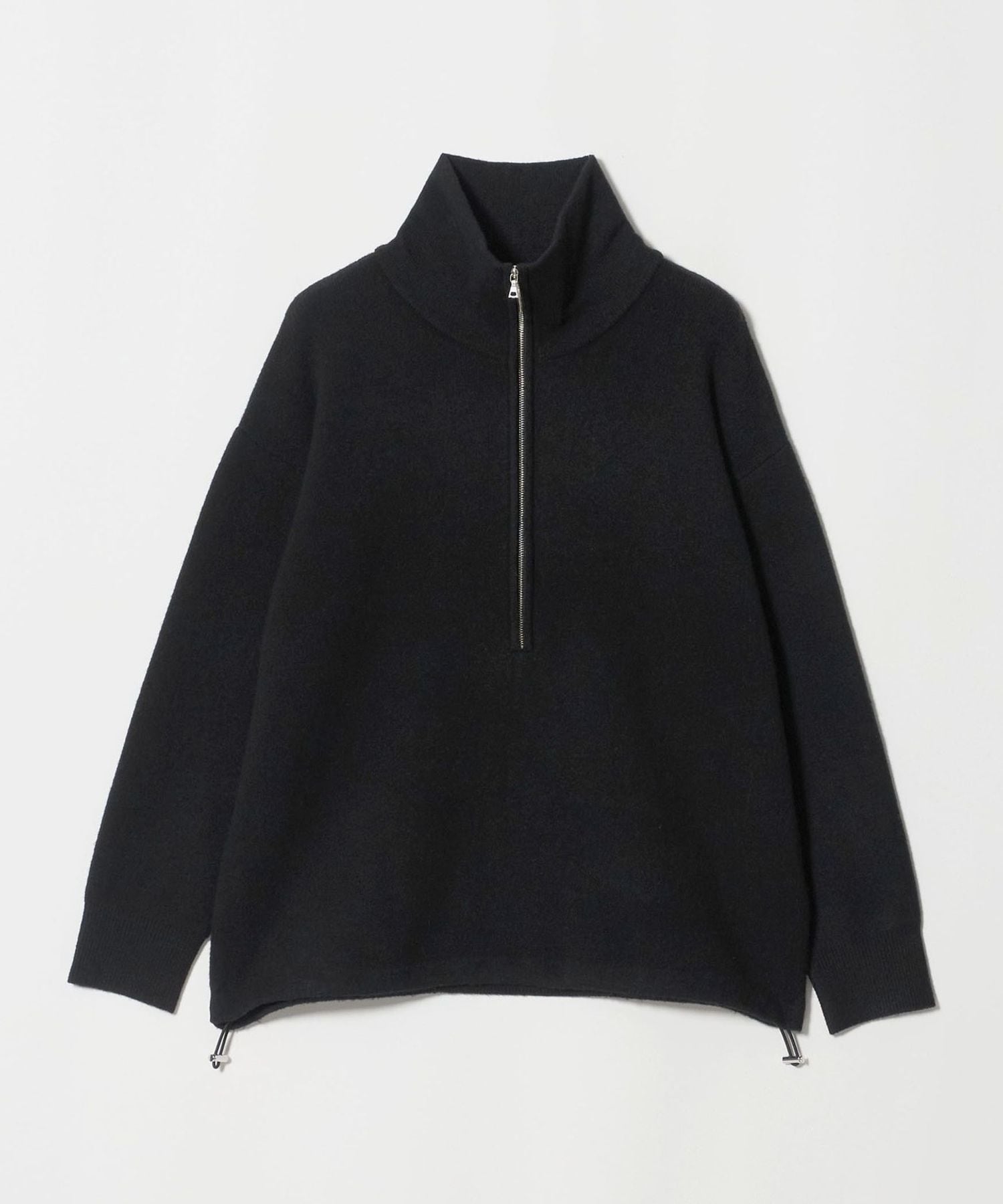 【新品】半額 BEAUTY&YOUTH ジップアップ ニット ブラック L ジップ アップ プルオーバー ニット