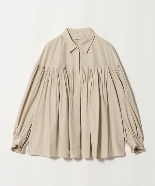 UNITED ARROWS/パールライク ボタン タック フレア ブラウス/シャツ / ブラウス