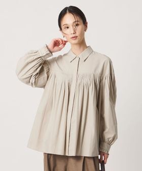 UNITED ARROWS/パールライク ボタン タック フレア ブラウス/シャツ / ブラウス