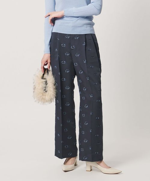 UNITED ARROWS/サテン フラワー ジャガード パンツ ‐ウォッシャブル‐/その他パンツ