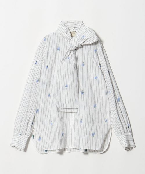 UNITED ARROWS/ストライプ フラワー ジャガード ボウタイ ブラウス/シャツ / ブラウス