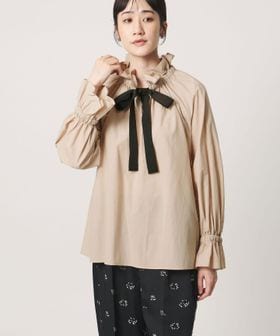 UNITED ARROWS/スタンド フリル リボン ブラウス/シャツ / ブラウス
