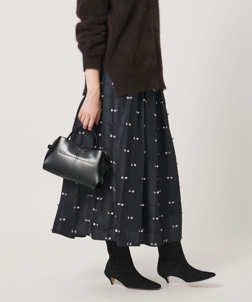 UNITED ARROWS/リボン チェック ジャガード スカート ‐ウォッシャブル‐/ミモレ / ロング