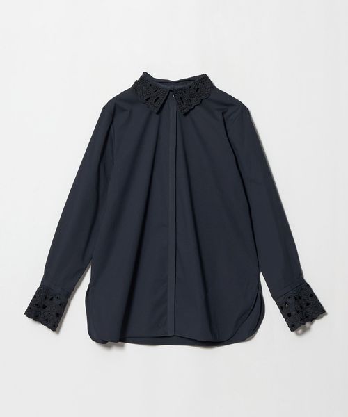 UNITED ARROWS/4WAY エンブロイダリー バンドカラー シャツ/シャツ / ブラウス