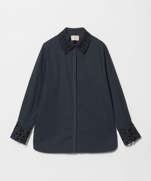 UNITED ARROWS/4WAY エンブロイダリー バンドカラー シャツ/シャツ / ブラウス