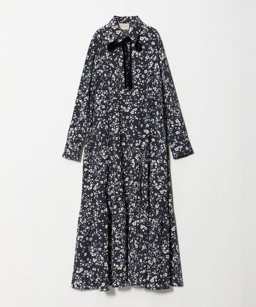 UNITED ARROWS/チェック フラワー プリント ワンピース/ワンピース