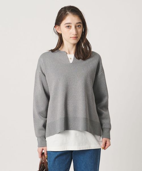 UNITED ARROWS/ラメ ジャガード スキッパー ニット ‐ウォッシャブル‐/ニット / セーター