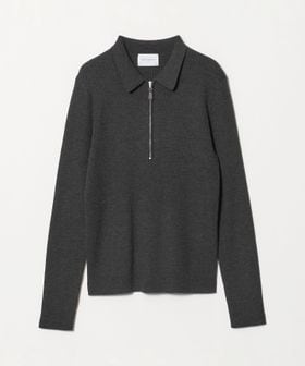 UNITED ARROWS/ウール リブ ジップ ポロニット/ニット / セーター