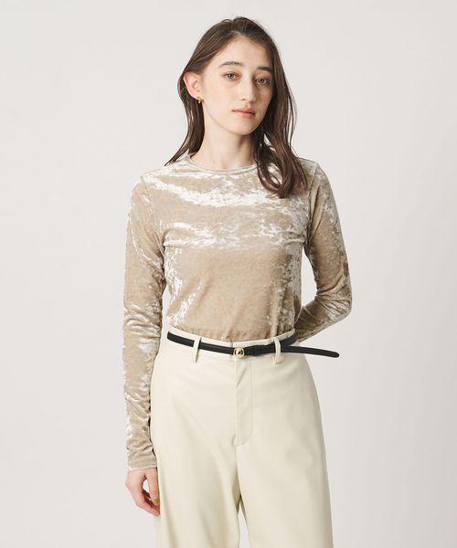 UNITED ARROWS/ベロア クルーネック ロングスリーブ Tシャツ/Tシャツ / カットソー