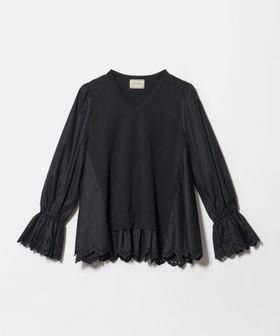 UNITED ARROWS/スカラップ コンビ ブラウス ニット/ニット / セーター