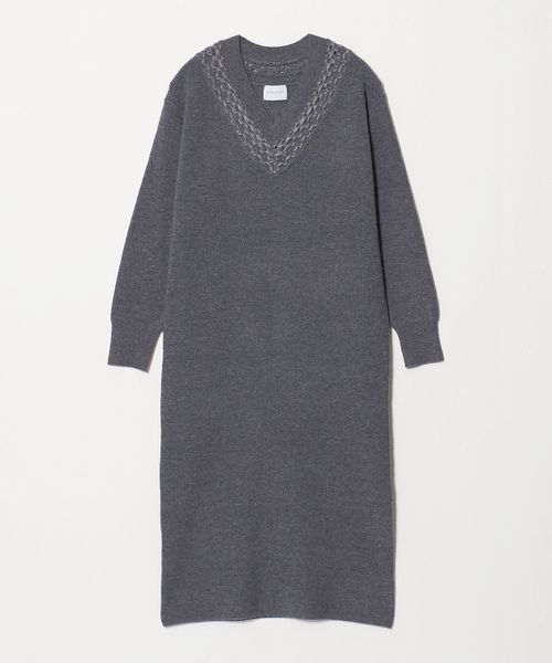 UNITED ARROWS/アゼ Vネック ニット ワンピース/ワンピース