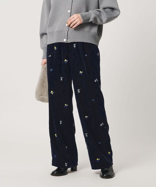 UNITED ARROWS/エンブロイダリー ベルベット イージーパンツ/イージーパンツ