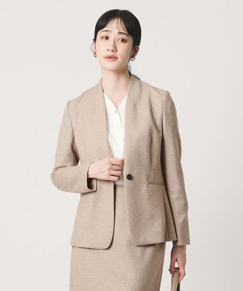 UNITED ARROWS/クラス ツイード ノーカラー ジャケット/ノーカラージャケット