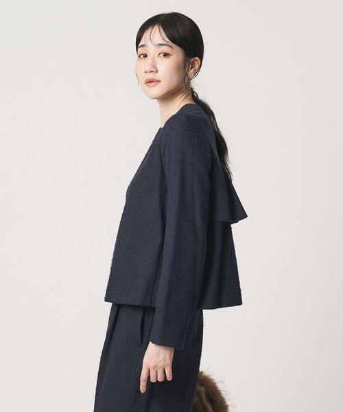 UNITED ARROWS/ツイードライク バック フレア ブラウス/シャツ / ブラウス