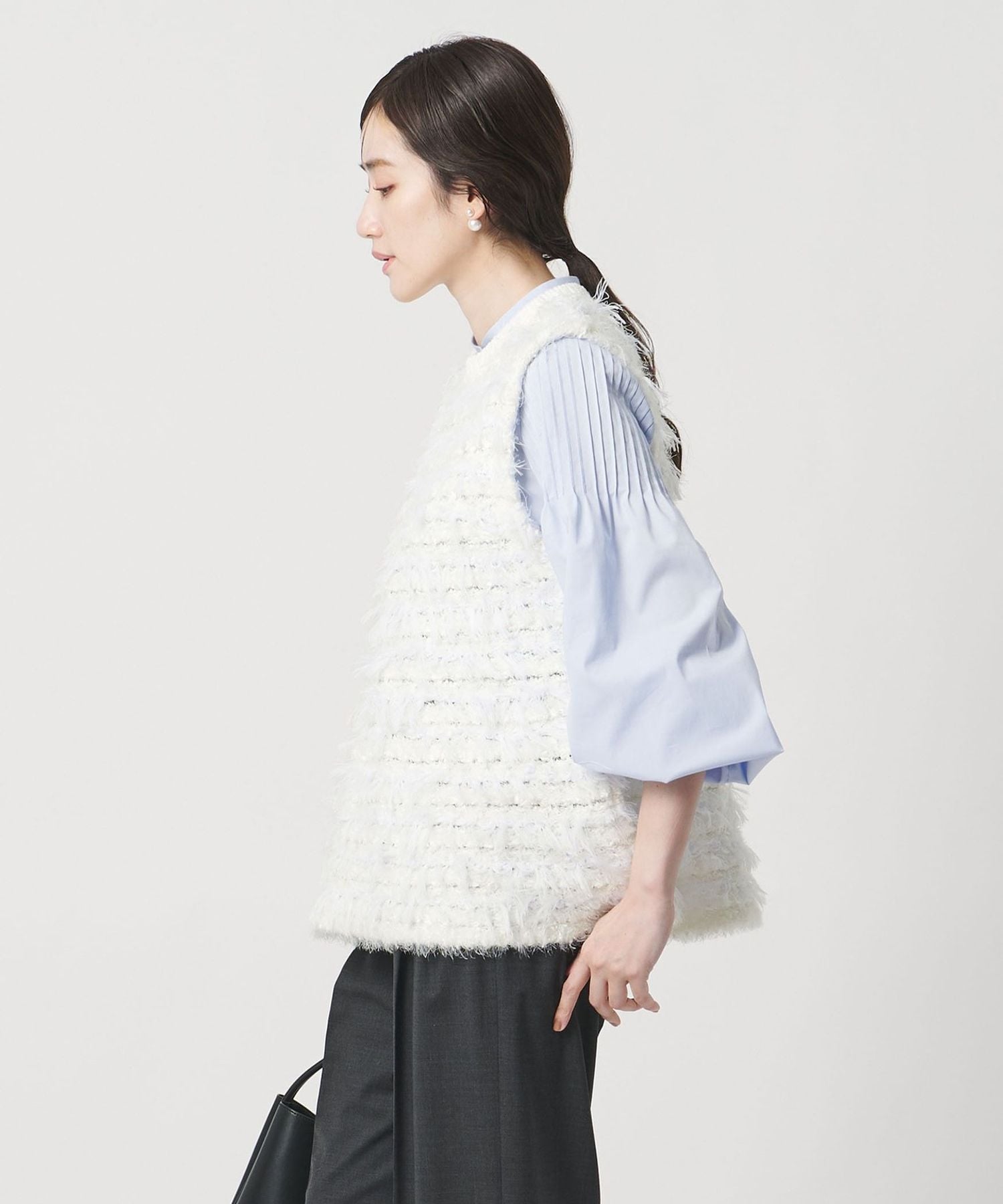 UNITED ARROWS ミックスヤーン ニットベスト 定価30,800円 ミックスヤーン ニットベスト